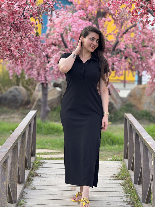 long dress collar black - saacha