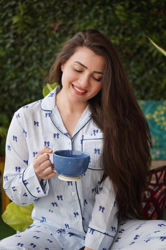 Saacha Blue stripe loungewear