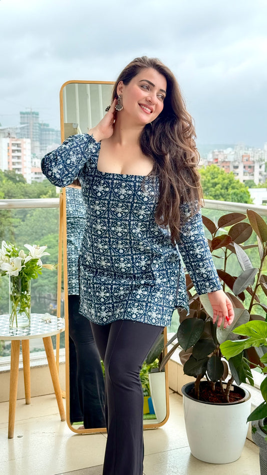 Saacha indigo short kurti