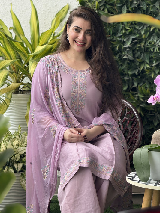 Saacha Purple Kurti With Embroidery