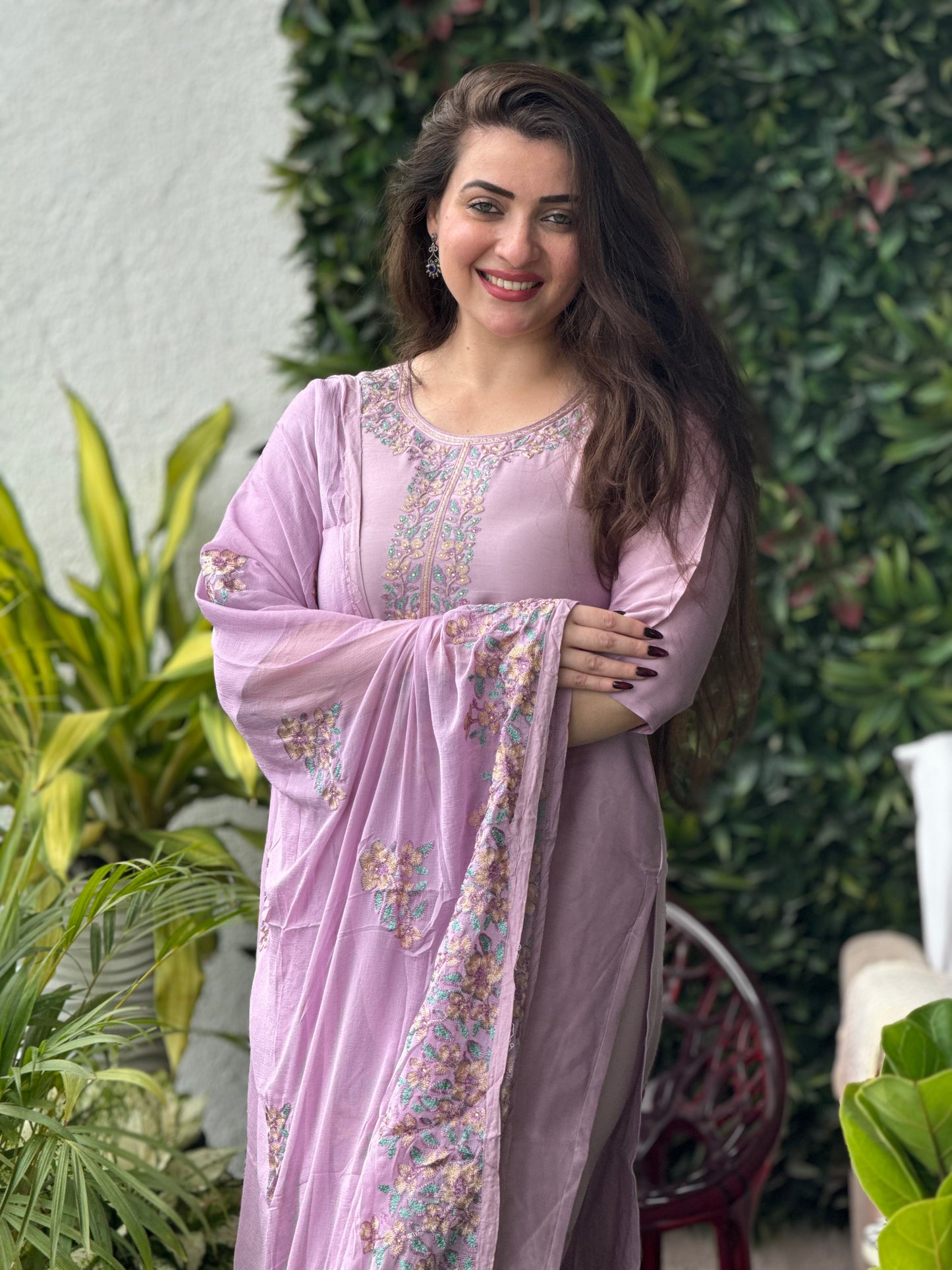 Saacha Purple Kurti With Embroidery
