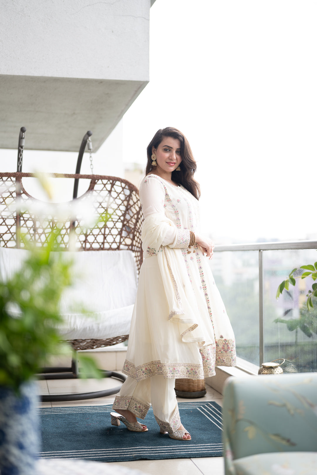 Saacha white exclusive designer by pooja janrao