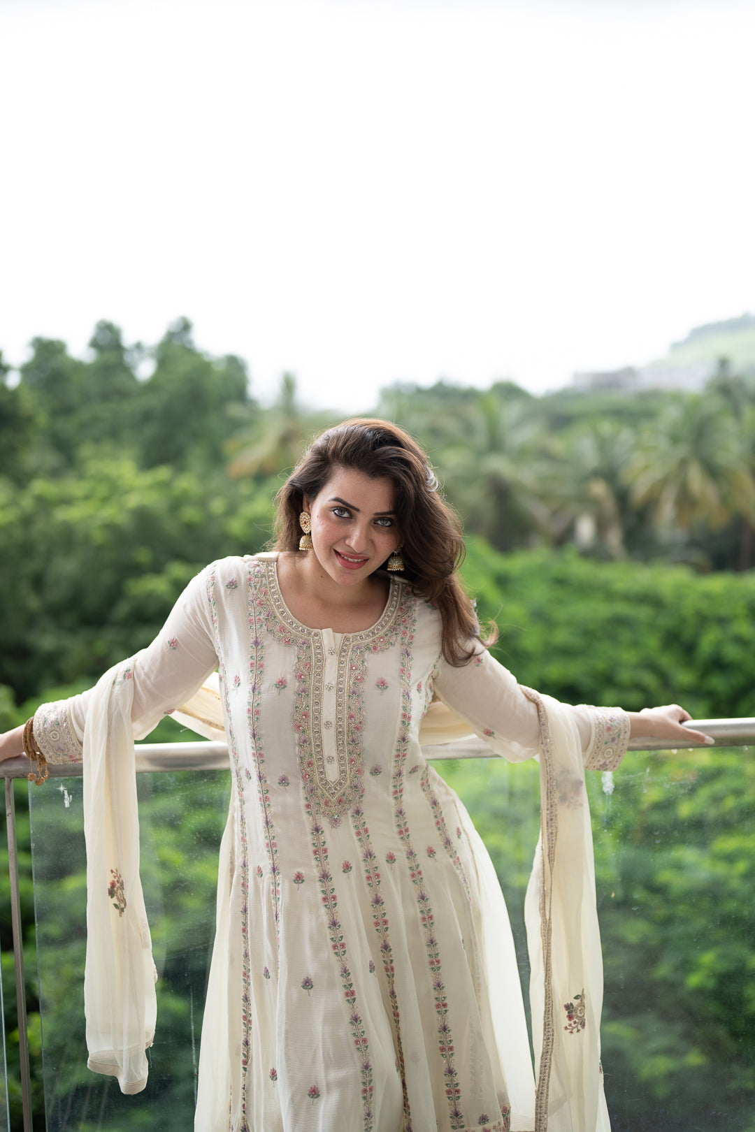 Saacha white exclusive designer by pooja janrao