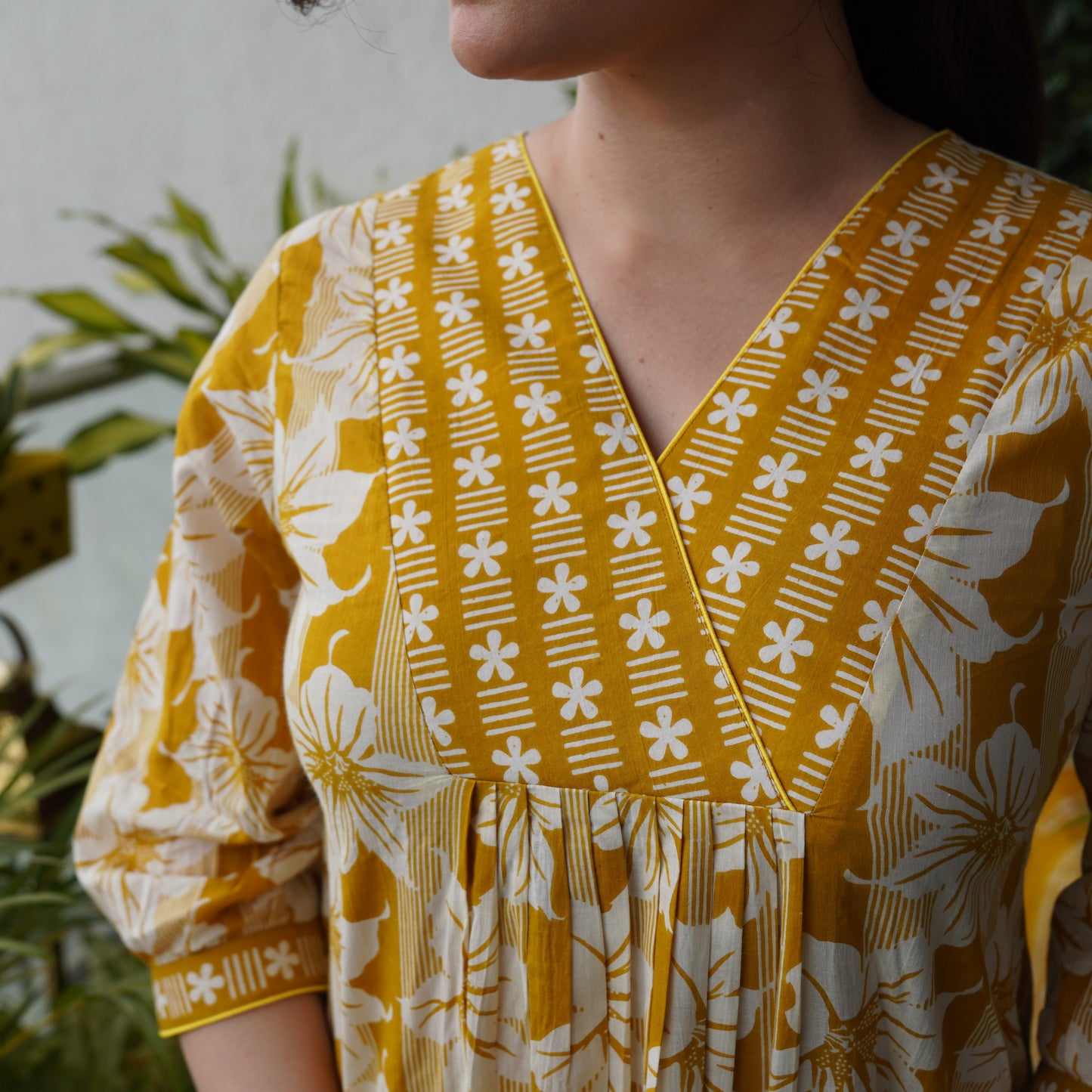 Saacha sunshine Yellow Cotton Set With Dupatta