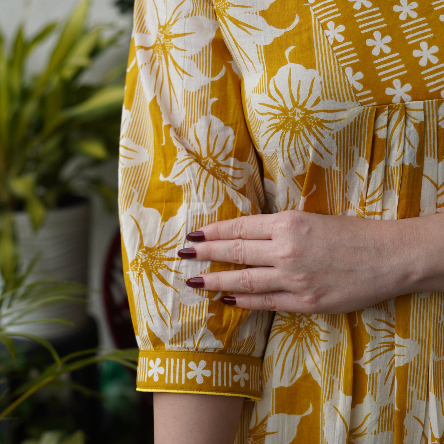 Saacha sunshine Yellow Cotton Set With Dupatta