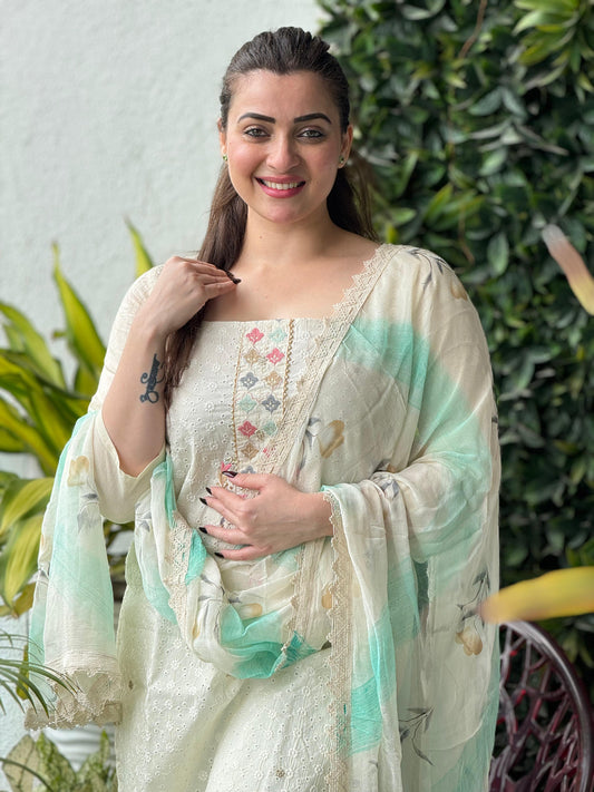 Saacha Hakoba Kurti With Chiffon Dupatta