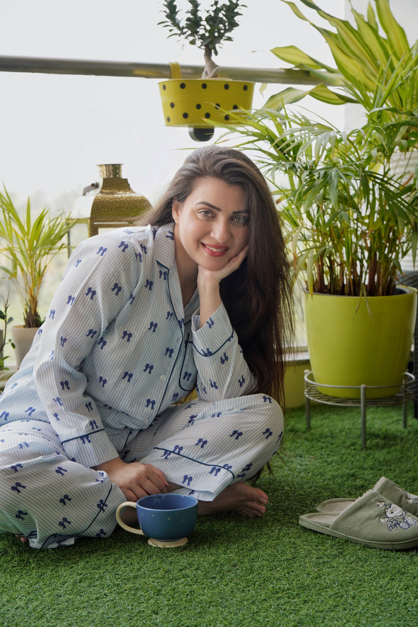 Saacha Blue stripe loungewear