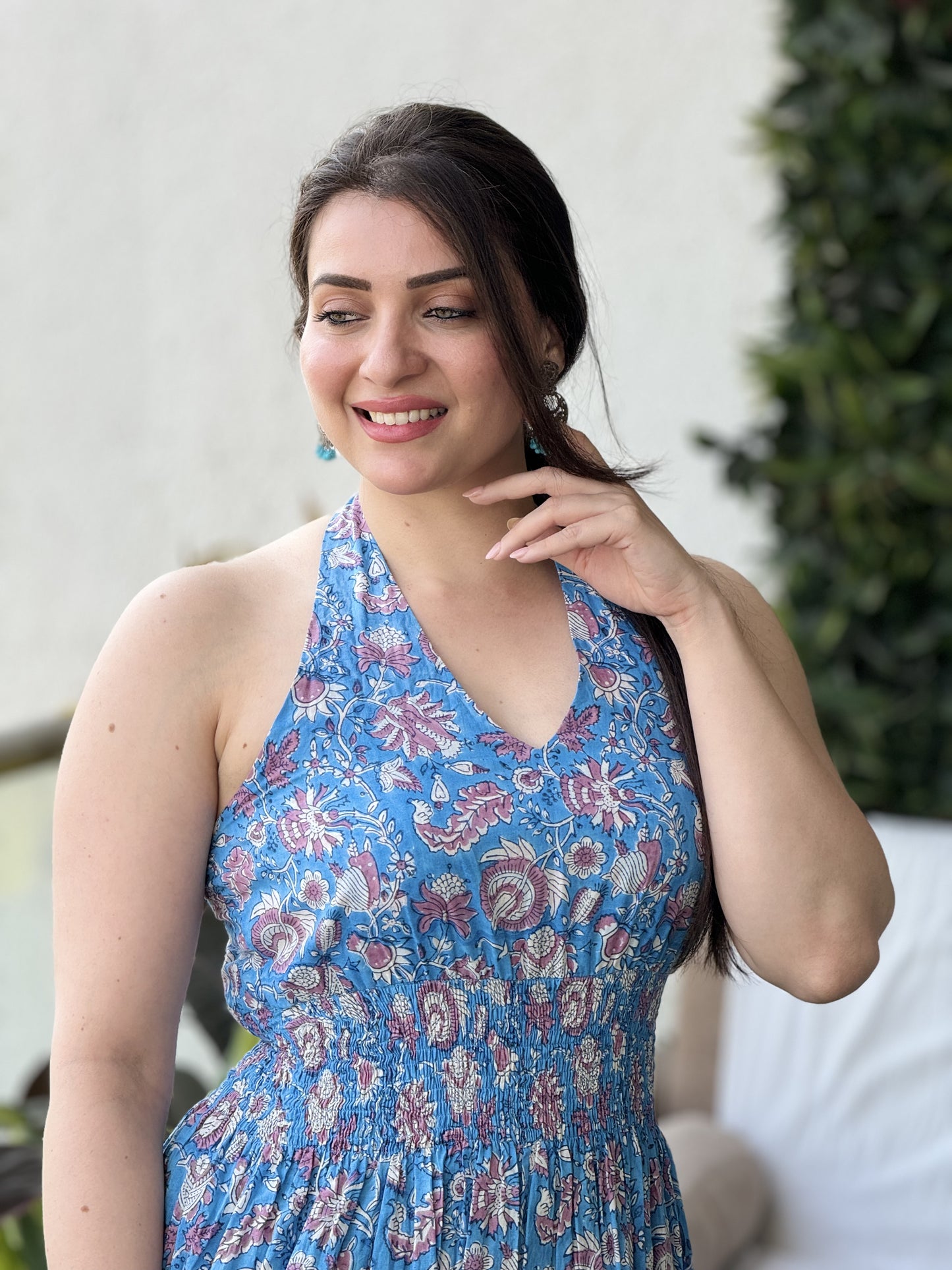 Saacha Handblock Printed Pure Cotton Sleeveless Dress