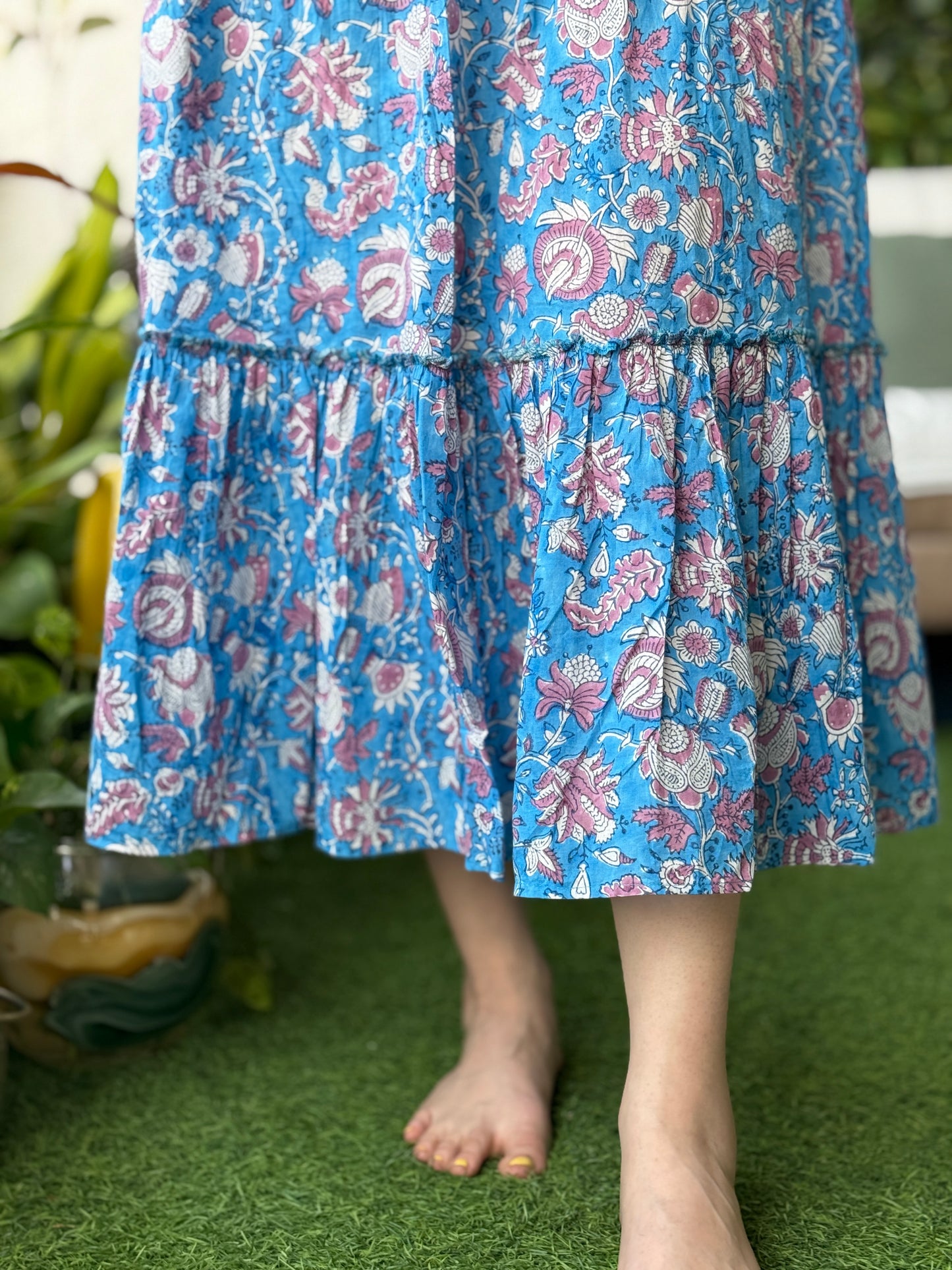 Saacha Handblock Printed Pure Cotton Sleeveless Dress