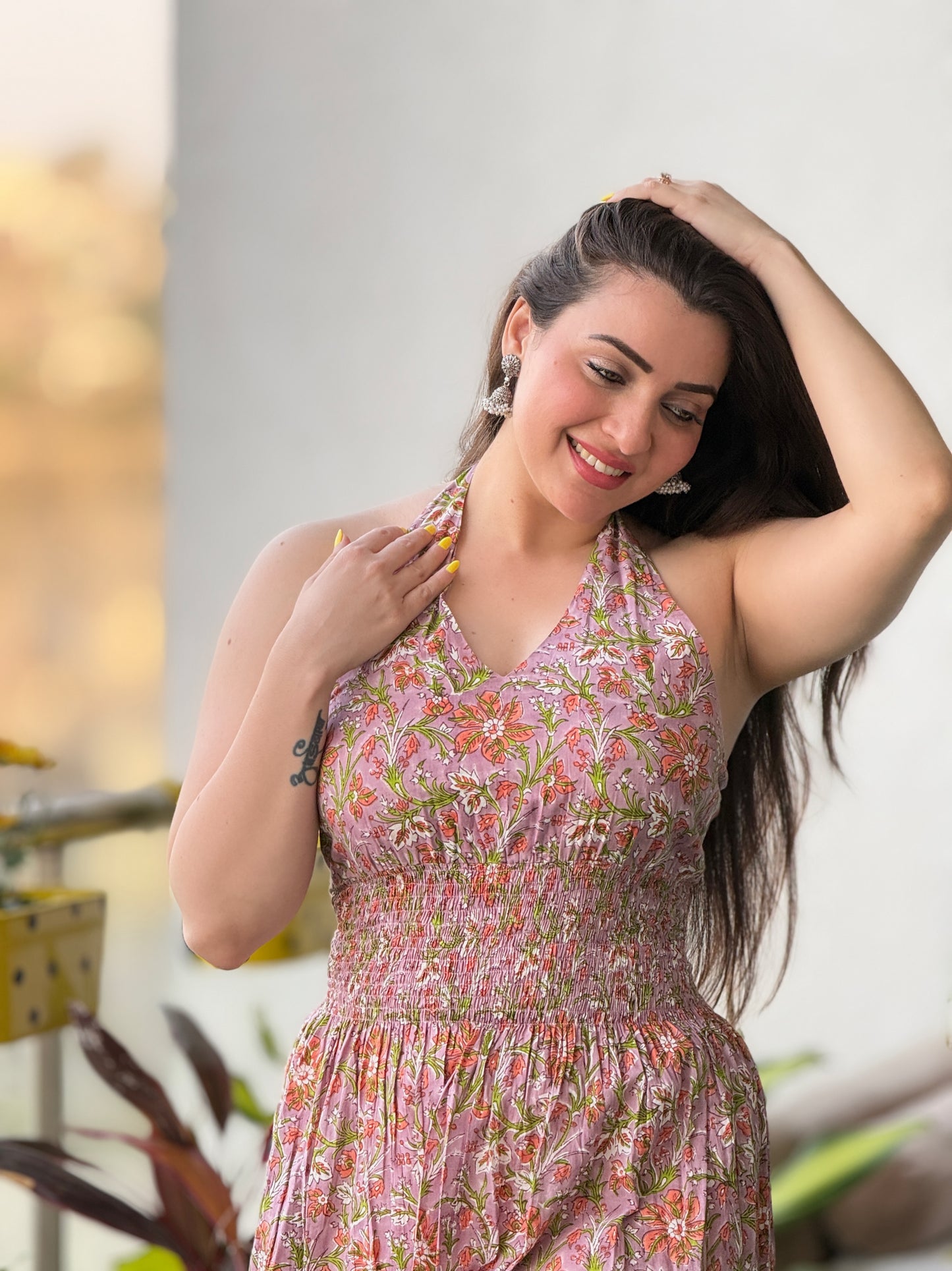 Saacha Handblock Printed Pure Cotton Sleeveless Dress