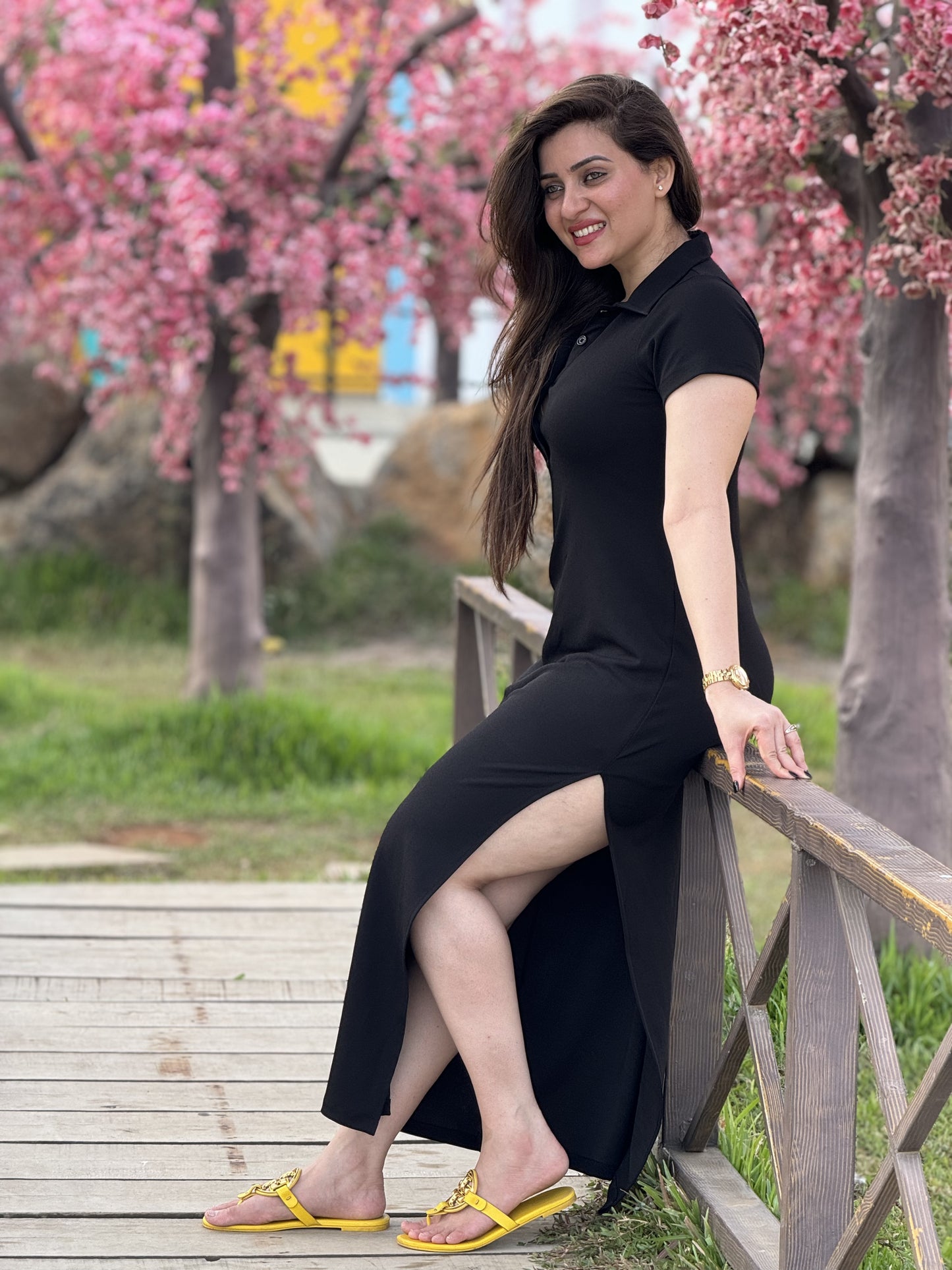 long dress collar black - saacha