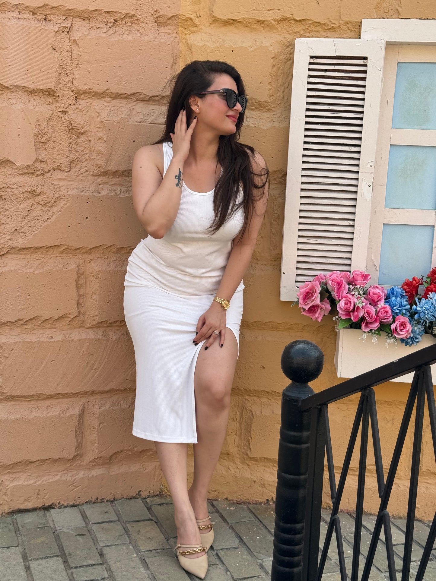 long dress sleeveless -saacha