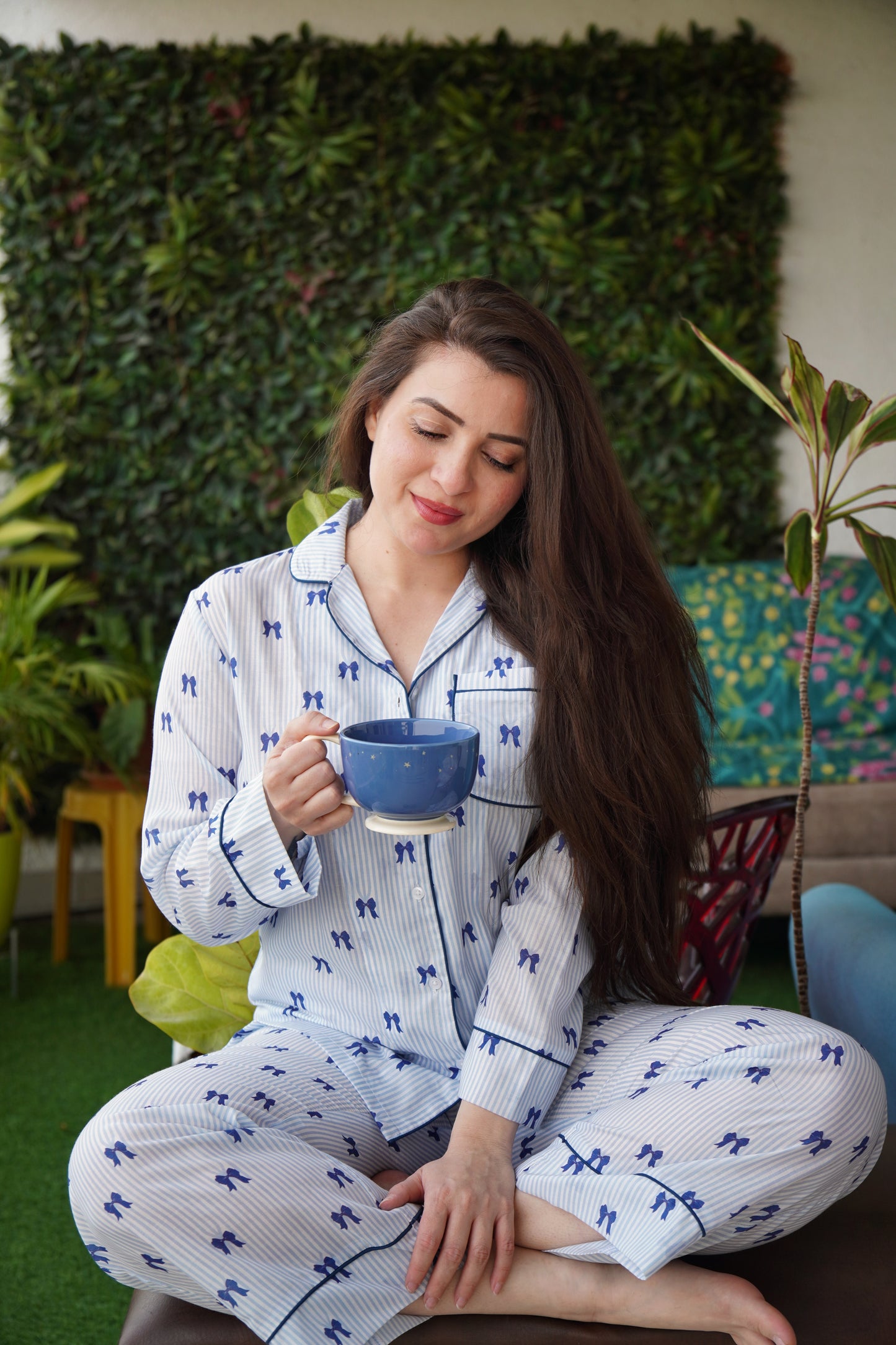 Saacha Blue stripe loungewear