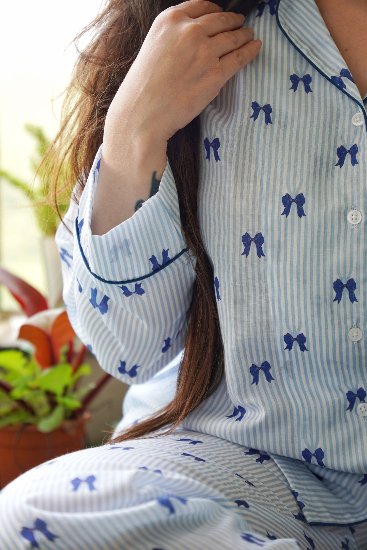 Saacha Blue stripe loungewear