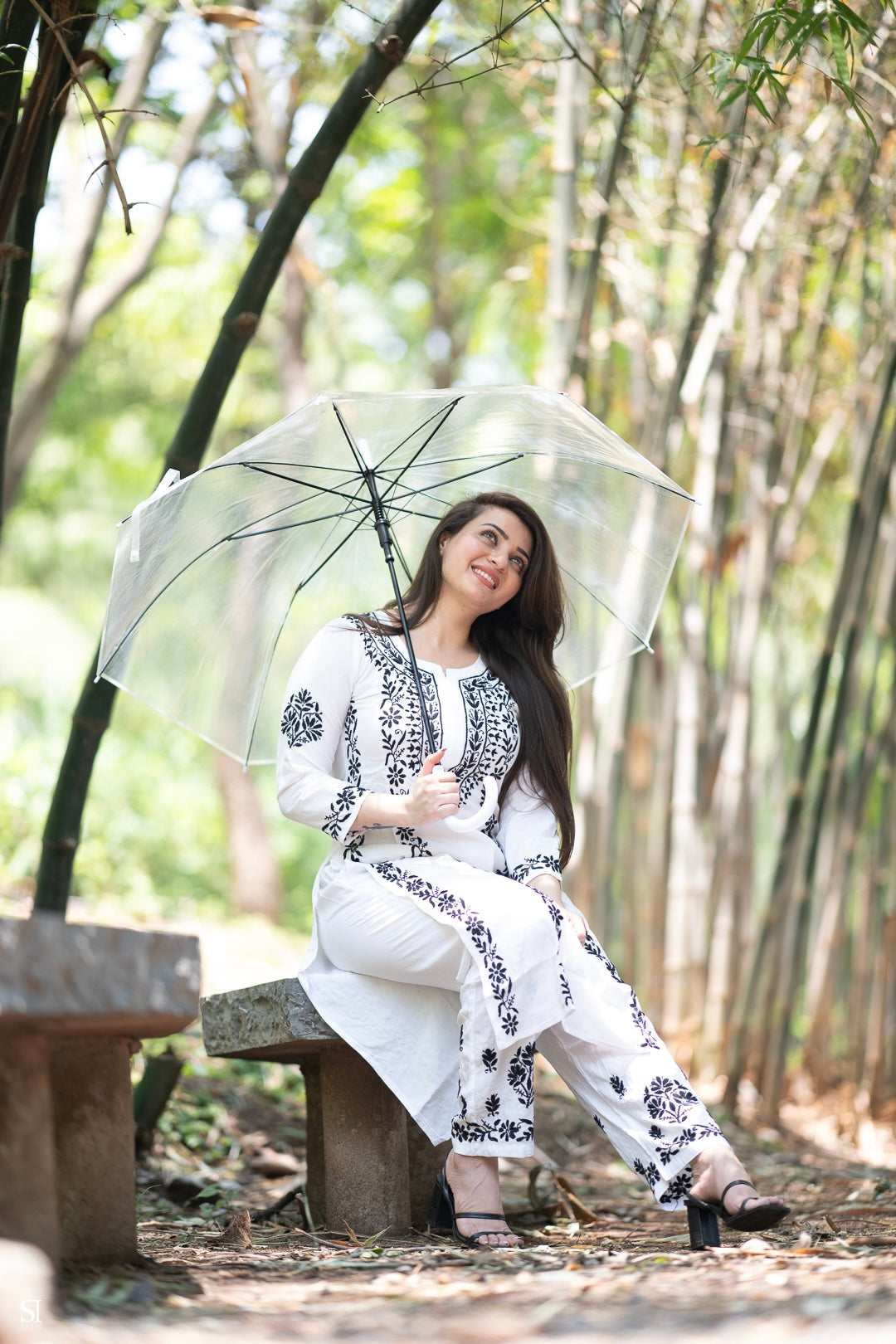 modal chikankari kurta set  - saacha