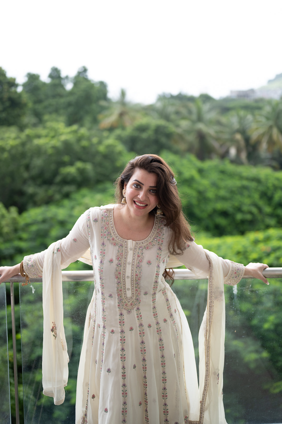 Saacha white  exclusive designer by  pooja janrao